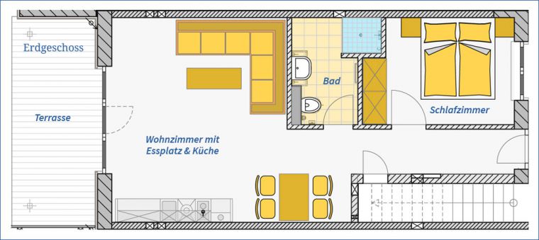 Grundriss Apartment Typ C Erdgeschoss